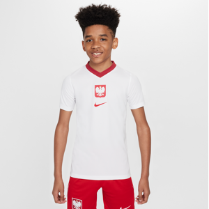 Kortærmet Polen 2024/25 Home Nike Dri-FIT-fodboldtrøje til større børn - hvid hvid L