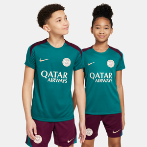 Maskinstrikket Paris Saint-Germain Strike Nike Dri-FIT-fodboldtrøje med korte ærmer til større børn - grøn grøn XS