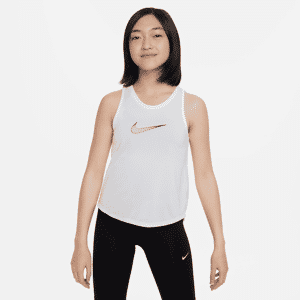 Nike One Dri-FIT-træningstanktop til større børn (piger) - hvid hvid XS