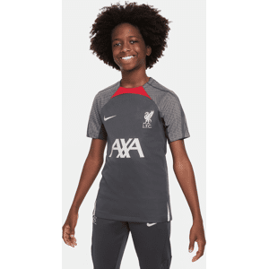 Maskinstrikket Liverpool FC Strike Nike Dri-FIT-fodboldtrøje til større børn - grå grå XS