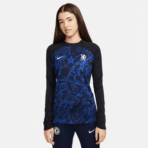 Chelsea FC Strike Nike Dri-FIT-fodboldtræningstrøje med rund hals til kvinder - blå blå L (EU 44-46)