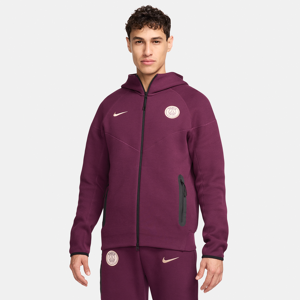 Paris Saint-Germain Tech Fleece Windrunner Nike Football-hættetrøje med fuld lynlås til mænd - rød rød XL