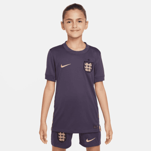 England 2024/25 Stadium Away Nike Dri-FIT Replica-fodboldtrøje til større børn (herrehold) - lilla lilla XS