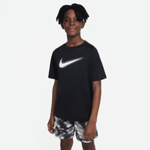 Nike Multi-Dri-FIT-træningsoverdel med grafik til større børn (drenge) - sort sort L
