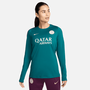 Maskinstrikket Paris Saint-Germain Strike Nike Dri-FIT-fodboldtrøje med rund hals til kvinder - grøn grøn XL (EU 48-50)