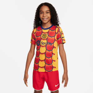 FC Barcelona Academy Pro Nike Dri-FIT Pre-Match-fodboldtrøje til større børn - gul gul XS