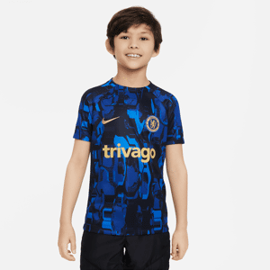 Chelsea FC Academy Pro Nike Dri-FIT Pre-Match-fodboldtrøje til større børn - blå blå XL