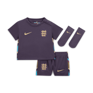 England 2024 Stadium Away Nike Football Replica-sæt i tre dele til babyer/småbørn - lilla lilla 18-24M