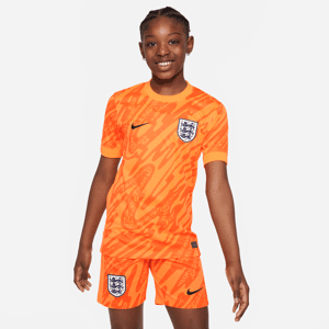 England 2024/25 Stadium Goalkeeper Nike Dri-FIT Replica-fodboldtrøje med korte ærmer til større børn (herrehold) - Orange Orange M