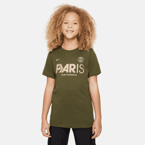 Paris Saint-Germain Mercurial Nike Football-T-shirt til større børn - grøn grøn S