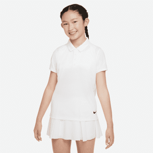 Nike Dry-FIT Victory-golfpolo til større børn (piger) - hvid hvid M