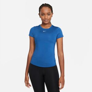 Nike Drifit One Slim Fit Trænings Tshirt Damer Kortærmet Tshirts Blå Xl