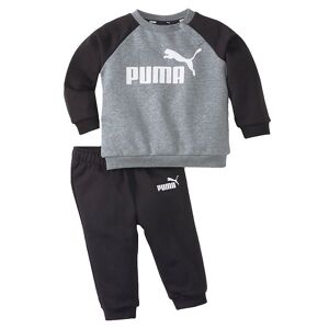 Puma Sweatsæt - Ess Raglan - Gråmeleret/sort - Puma - 74 - Sweatsæt