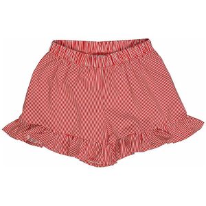 Müsli Shorts - Poplin Stripe Frill - Balsam Cream/apple Red - Müsli - 8 År (128) - Shorts