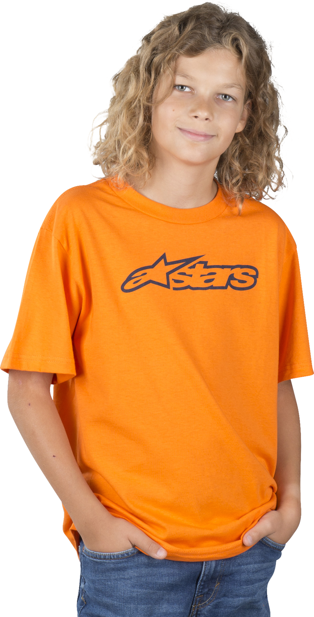 Alpinestars T-Shirt Alpinestars Blaze Junior, Orange/Marineblå