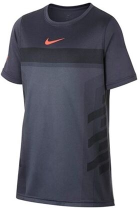 Nike Court Rafael Nadal Legend Tee Boy Hyper Crimson Grey 140