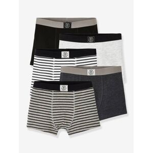 VERTBAUDET Pack de 5 boxers para niño gris claro jaspeado