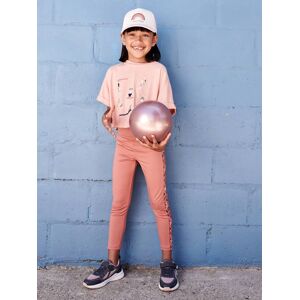 VERTBAUDET Leggings deportivos de tejido técnico con bandas laterales con motivos de flores para niña arcilla