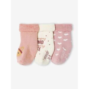 VERTBAUDET Pack de 3 pares de calcetines Conejitos y Corazones, bebé niña rosa maquillaje