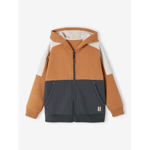 VERTBAUDET Sudadera deportiva con cremallera y capucha efecto colorblock niño ocre