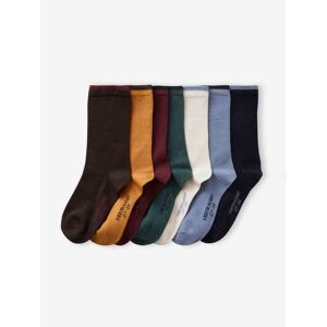 VERTBAUDET Pack de 7 pares de calcetines, para niño chocolate