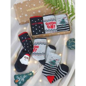 VERTBAUDET Pack de 3 pares de calcetines de Navidad para niño azul marino