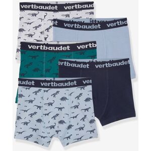 VERTBAUDET Lote de 5 boxers stretch Dinosaurios para niño gris claro estampado