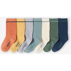 VERTBAUDET Pack de 7 pares de calcetines, para niño verde