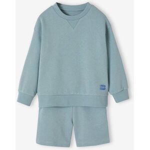 VERTBAUDET Conjunto deportivo sudadera y short niño verde agua