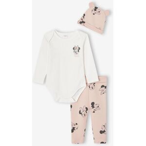 Conjunto para bebé niña: body + pantalón + gorro Disney® Minnie rosa maquillaje