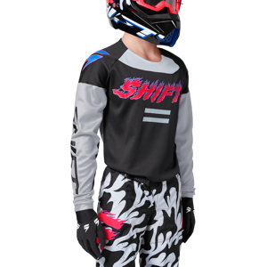 Shift Camiseta de Cross Niño  White Label Flank Negro-Rosa