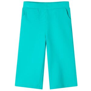 vidaXL Pantalón infantil con perneras anchas verde menta 140