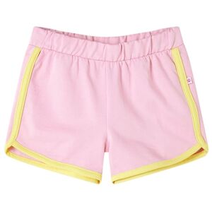 vidaXL Pantalón corto infantil con ribete rosa brillante 104