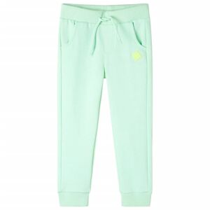 vidaXL Pantalones de chándal infantiles verde brillante 104