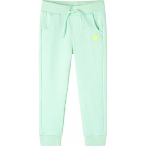 vidaXL Pantalones de chándal infantiles verde brillante 140