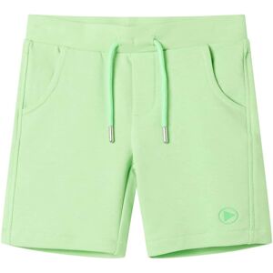 vidaXL Pantalón corto infantil verde flúor 92