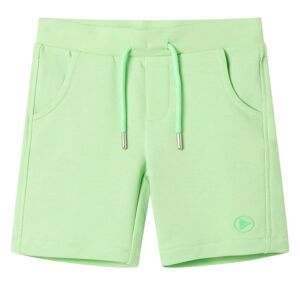 vidaXL Pantalón corto infantil verde flúor 104