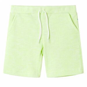 vidaXL Pantalón corto infantil con cordón amarillo neón 140