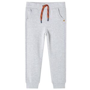 vidaXL Pantalones de chándal infantiles gris mélange 104