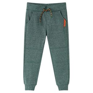 vidaXL Pantalones de chándal infantiles verde oscuro 92