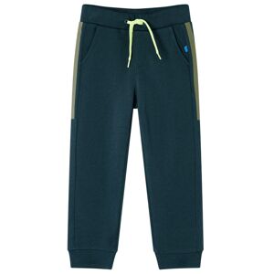 vidaXL Pantalones de chándal infantiles con cordón verde musgo 128