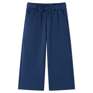 vidaXL Pantalón infantil con perneras anchas azul marino 140