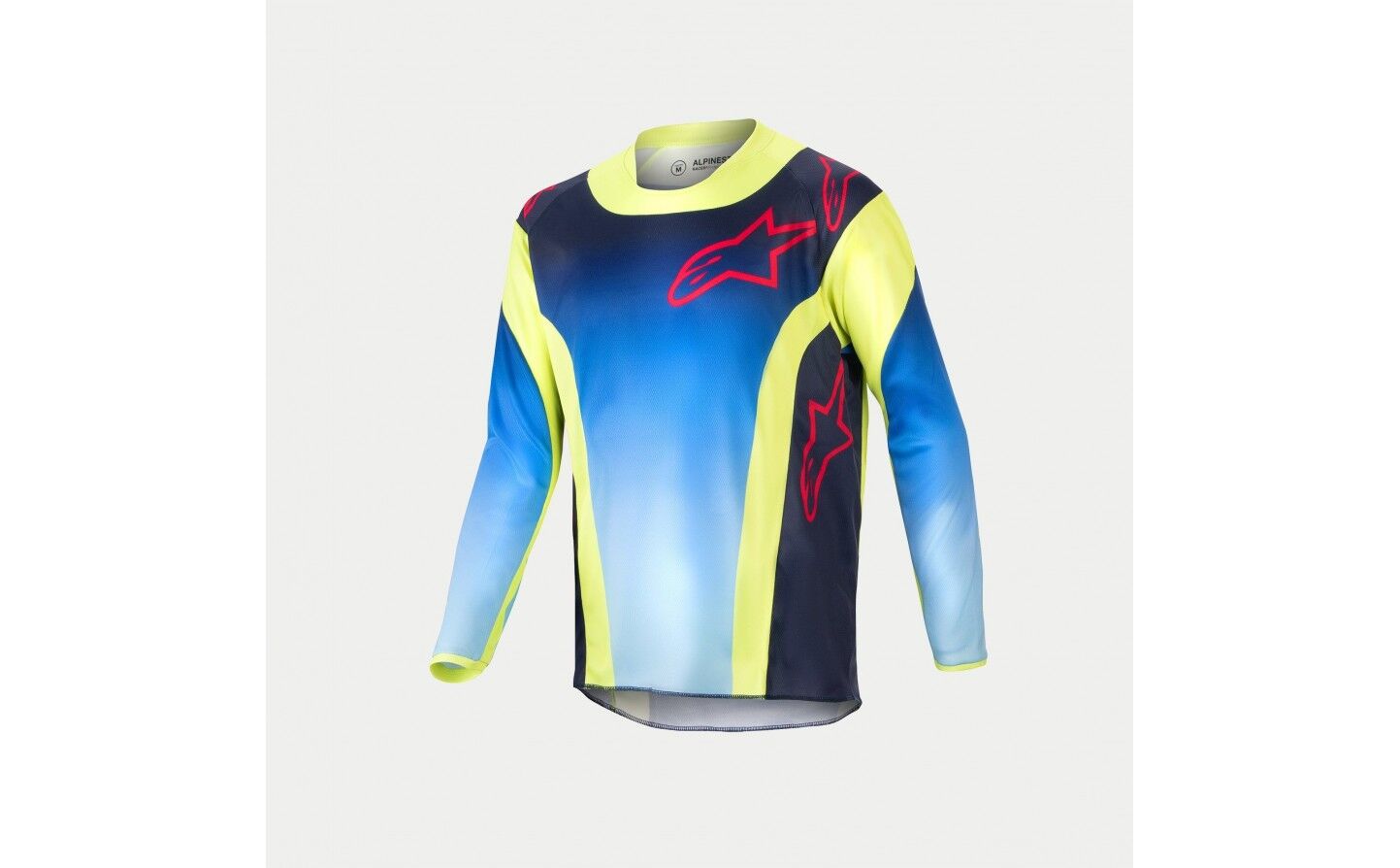 Camiseta Alpinestars Infantil Racer Hoen Amarillo Fluor Azul  3778224-525