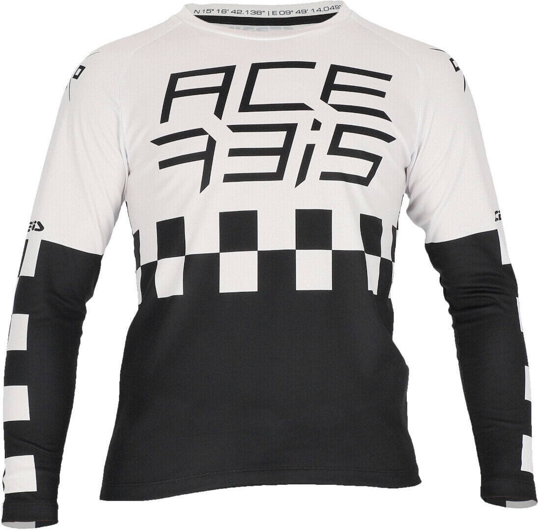 Acerbis MX J-Kid Camiseta de Motocross para niños - Negro Blanco (L)