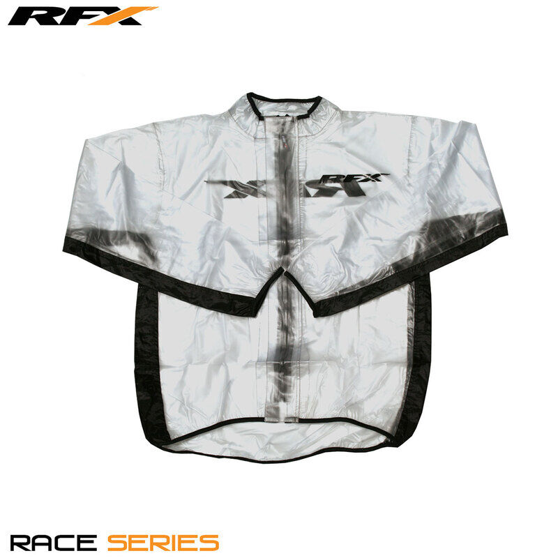 RFX Chaqueta de lluvia deportiva (transparente / negro) - talla infantil S (6-8) - transparent