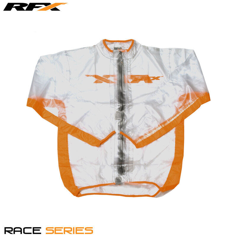 RFX Sport Rain Jacket (Transparente/Naranja) - talla infantil S (6-8 años) - transparent