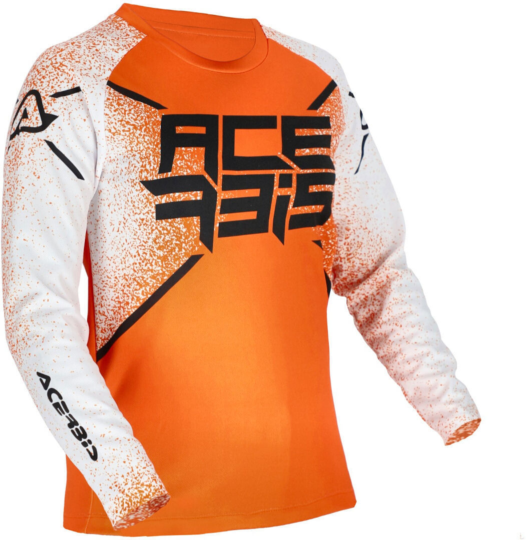 Acerbis MX J-Kid 5 Maillot de motocross para niños - Blanco Naranja (S)