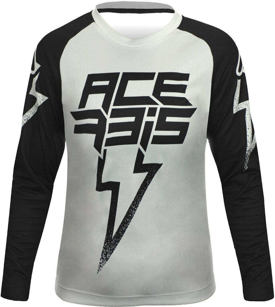 Acerbis J-Kid Blizzard Maillot de motocross para niños - Negro Gris (XS)