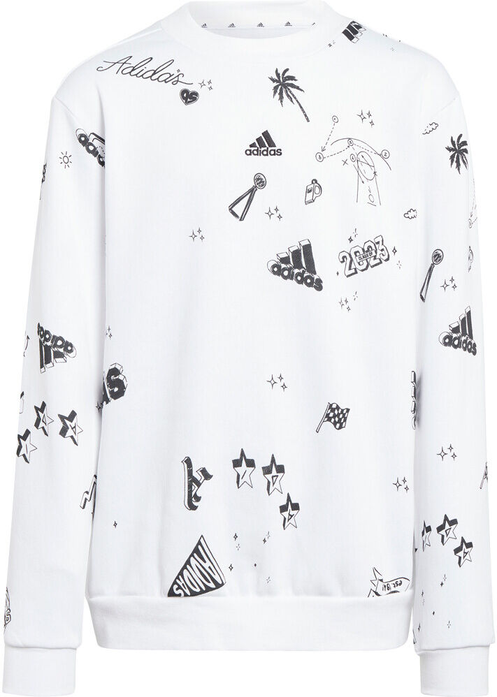 Adidas brand love allover print sudadera niña Blanco (128)