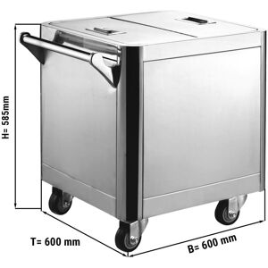 GGM Gastro - Chariot a farine - Chariot a ingredients en inox - 156 l Argent